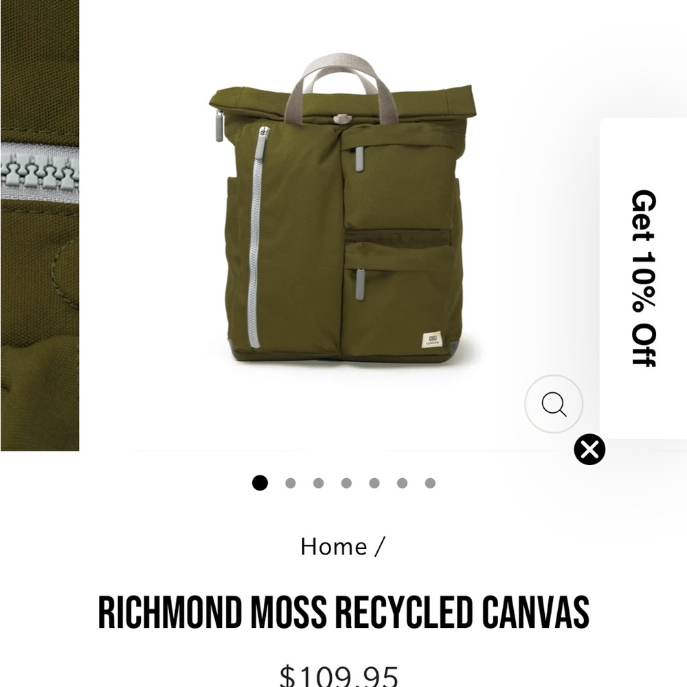 Richmond Moss Green Roll-Top Backpack